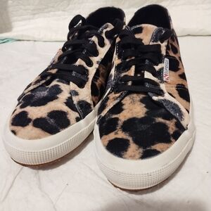 New Superga leopard print sneaker Nwot Size 41.5 Women's